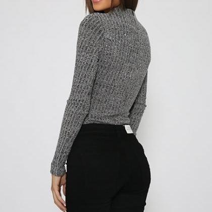 Sexy Deep V Knit Tops Sweater 6225841 on Luulla